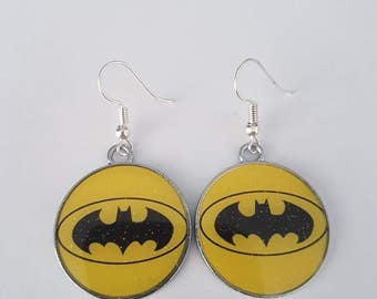 Batman Superhero Bat symbol sign logo Earrings