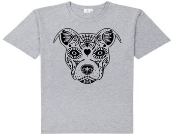 Pitbull Sugar Skull SVG EPS DXF Studio3 Cut Files