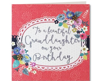 Chroma Collection - Granddaughter Birthday Card - Beautiful Granddaughter - Birthday Card for Her -Greeting Card - Happy Birthday - CH17