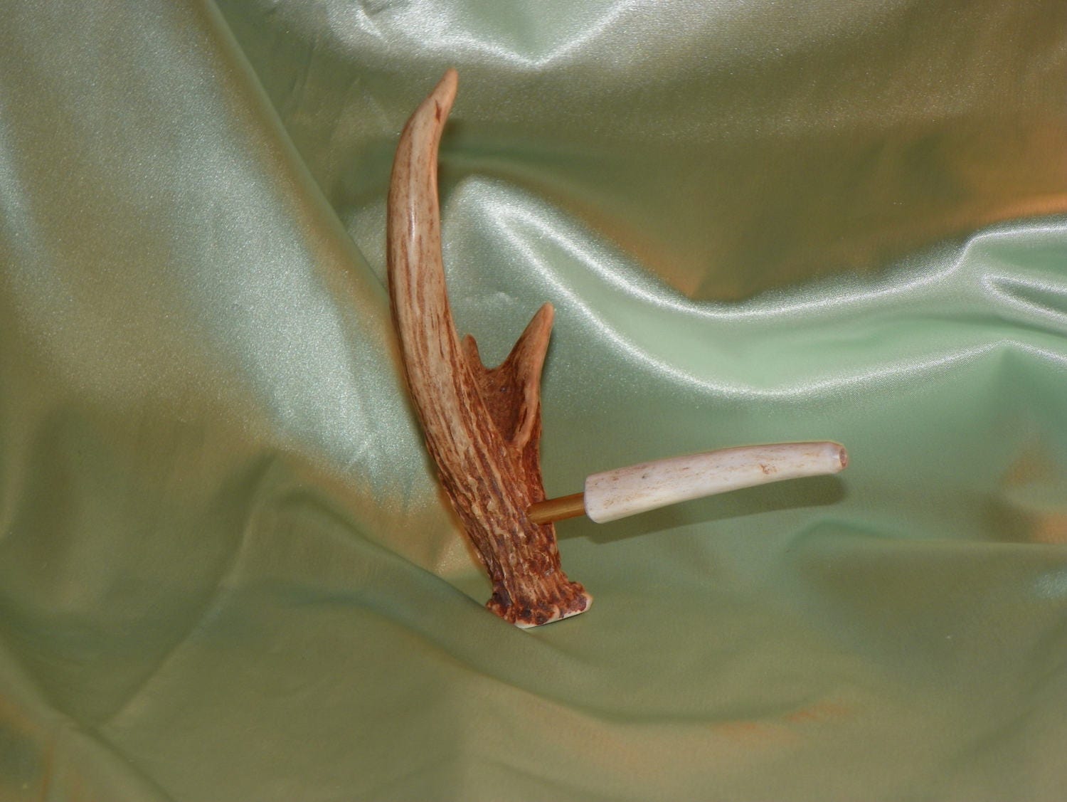 Antler Pipe, Bone Pipe, Whitetail Deer Antler Pipe, Tobacco Pipe, 6