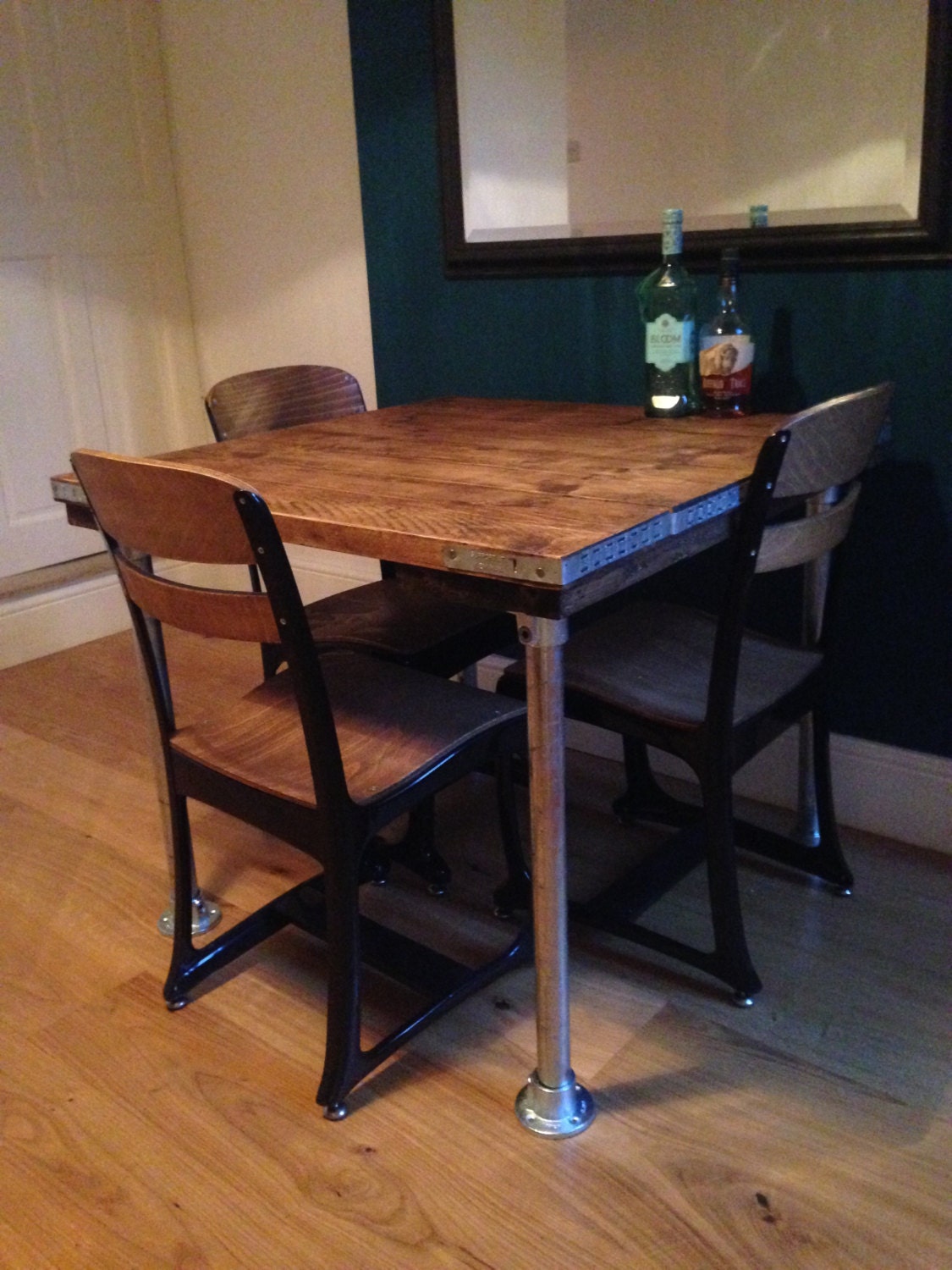 industrial style dining table 90x90
