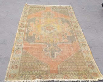 vintage distressed turkish rug 252x120 cm 99.2 x 47.2inches,anatolia rug,wool carpet,tapis turc,teppich,design rug,home decor carpet