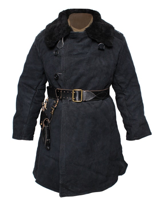 Soviet Russian Army Black Winter Bekesha Overcoat Tulup Gallery