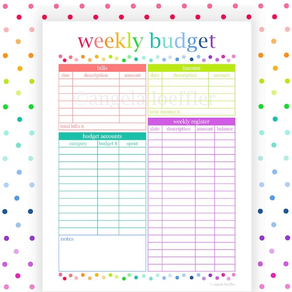 free printable budget planner