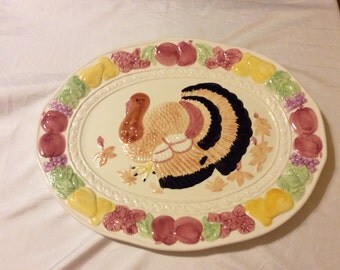 Vintage Ceramic Turkey Platter/Tray