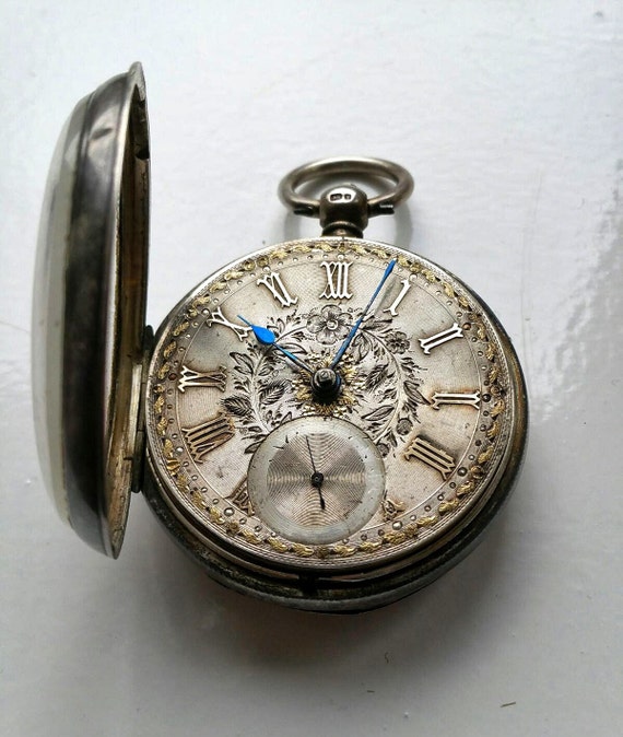 very rare antique 1800's pocket watch deep sapphire by