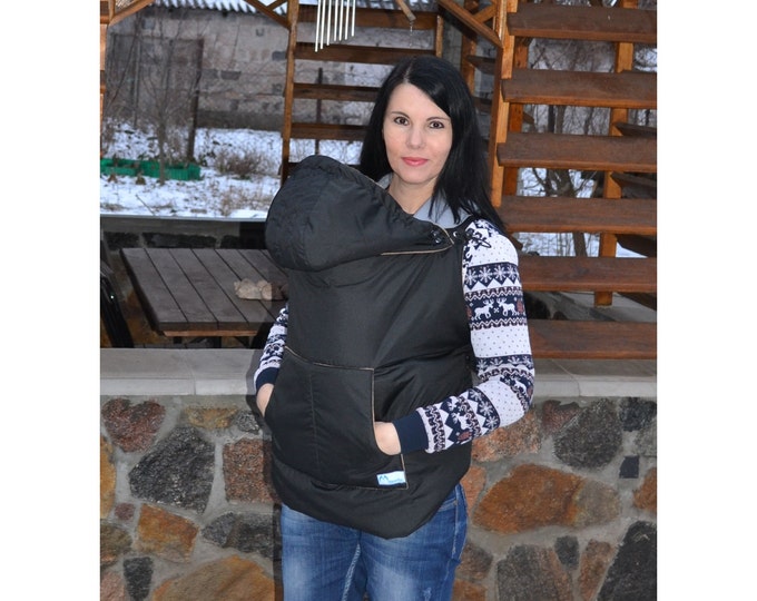 Winter maternity coat extender Blue, Babywearing Coat Extender, Baby carrier cover, Toddler carrier cover, Babywearing