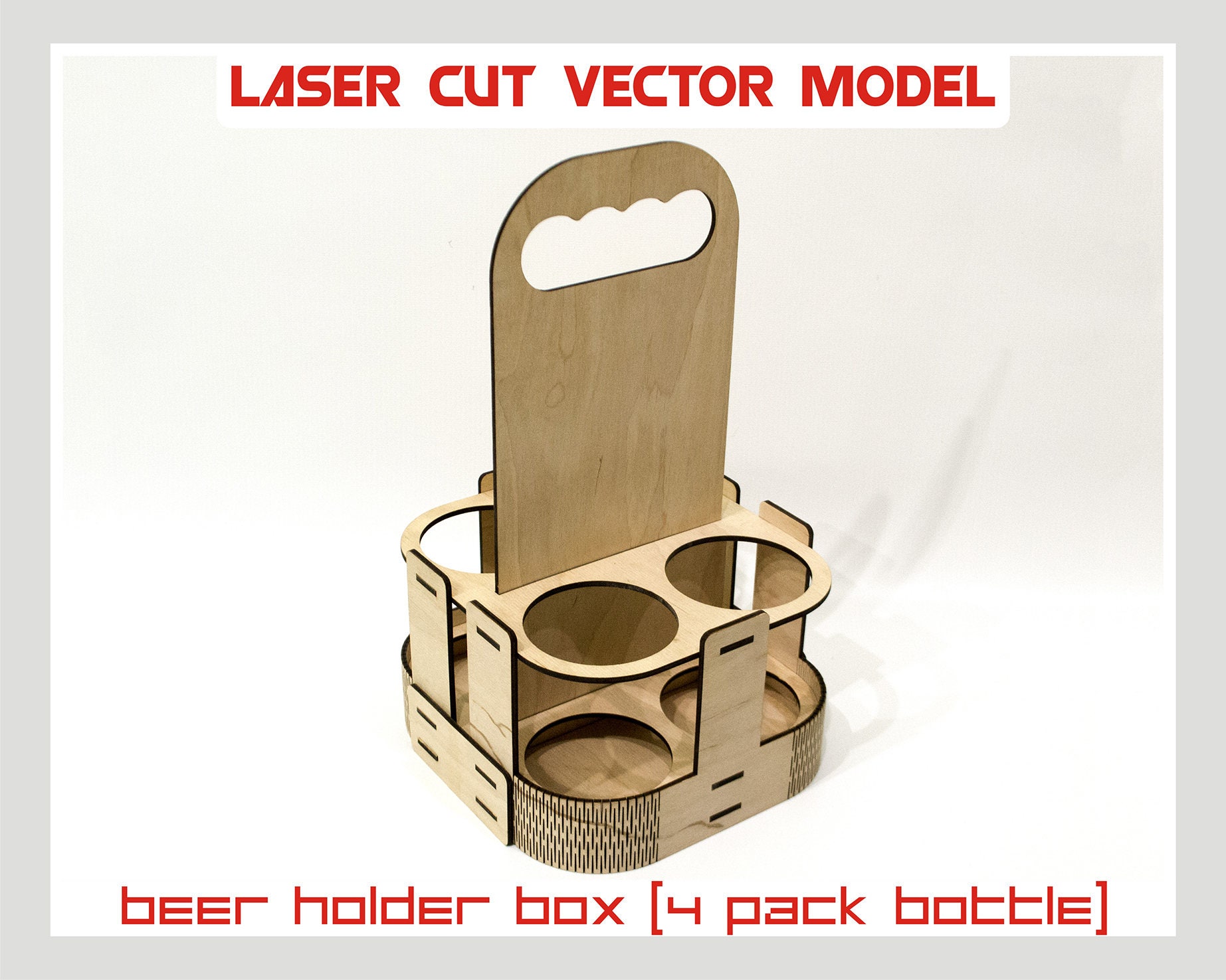 Download Beer holder box Laser cut vector Instant download Laser Cut