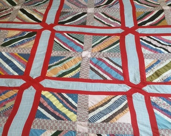 Vintage hand and machine pieced quilt top.