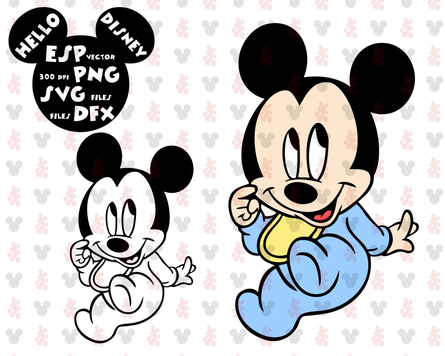 Disney Mickey Mouse Babies Clipart Disney - Cut files - Mouse Die Cuts