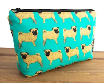 Pug Gifts - Pug Bag - Large Makeup Bag - Pug Makeup Bag - Dog Bag - Toiletry Bag - Cute Pencil Pouch - Make Up Bag - Best Makeup Bags #12