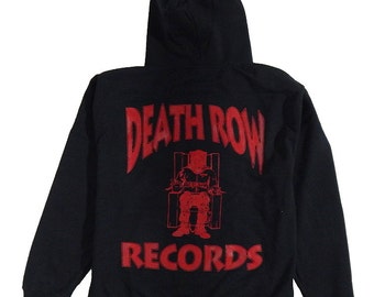 death row records hoodie blue