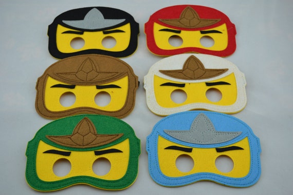 Ninjago Felt Masks Kids Boy or Girl Superhero by CammysCostumes