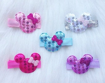 Minnie Mouse hair clips, Minnie Mouse bows, Minnie Mouse, hair clips, hair bows