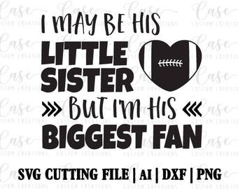 Football Sister SVG Cutting File, ai, png and dxf | Instant Download | Cricut and Silhouette | Football | Sibling | Heart Football