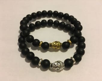 Buddha Bracelet - Gold Buddha Bracelet - Silver Buddha Bracelet - Mens Buddha Bracelet - Black Buddha Bracelet - Mens Beaded Bracelet - Bead