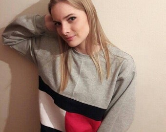 Vtg Tommy Hilfiger sweatshirt / Big Logo / Retro old school tommy hilfiger jacket windbreaker vintage sweatshirt Tomy Hilfiger / Nike adidas