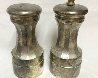 Vintage Silver Plated Salt Shaker and Pepper Mill