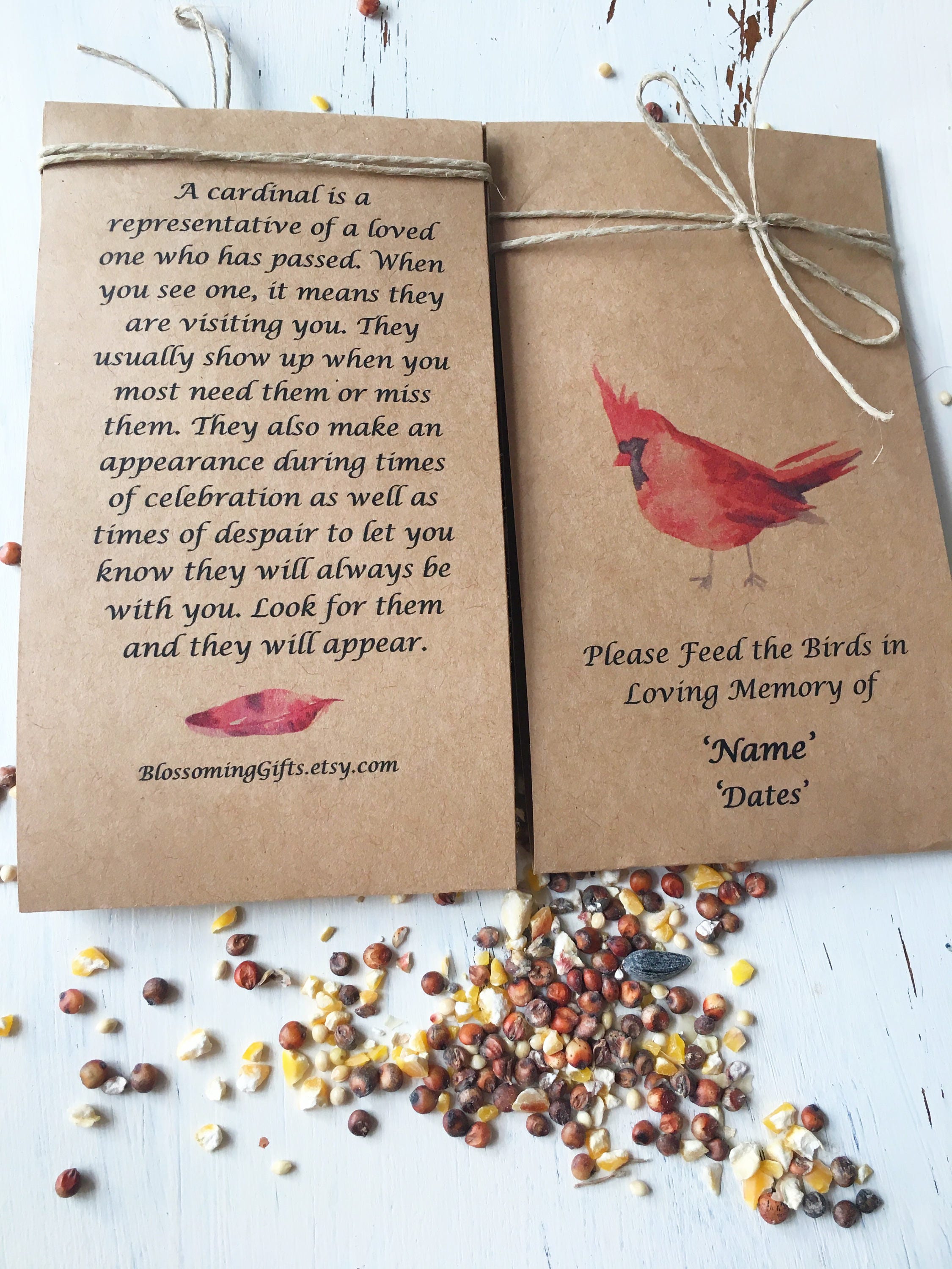 Funeral favor bird seed funeral bird seed favor Funeral