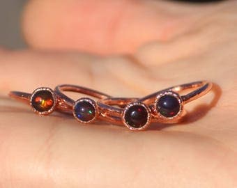 Black Opal Ring // Electroformed Copper Jewelry