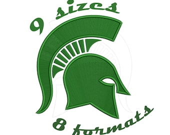 9 Sizes Michigan State Spartans Inspired Machine Embroidery Designs in 8 formats and 9 sizes