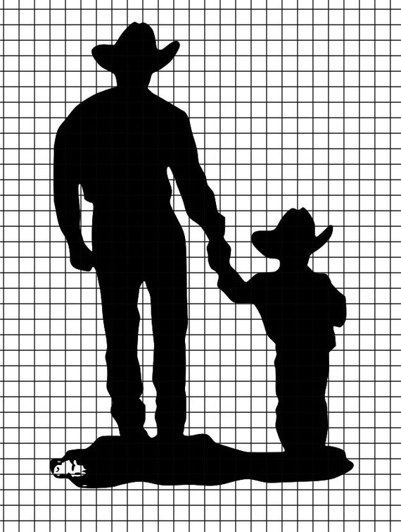 Cowboy Father and Son SVG/DXF/download for Cricut and