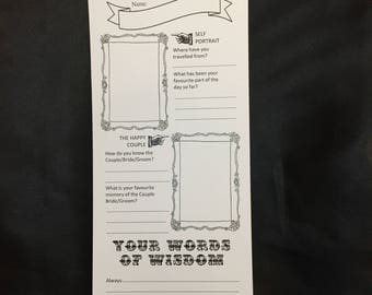 Advice Cards for Newlyweds Wedding Advice Cards Printable