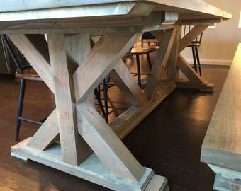 Farmhouse Dining Table // Knotty Alder // Rustic // RH Inspired // X Style