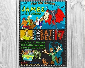 Scooby Doo Invitation, Scooby Doo Invite, Scooby Doo Birthday Invitation, Scooby Doo Party