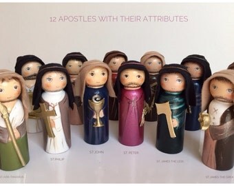 Twelve Apostles with their attributes//Ordination//Bible school//Catechesis//Baptism//Confirmation//Wedding gift //Catholic gift//Priest