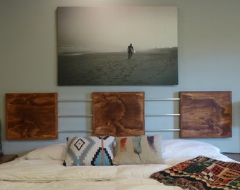 Modern Headboard/Wood Panel Headboard/Industrial Headboard/Floating Headboard/King Headboard/Bedroom Furniture/Custom Headboard