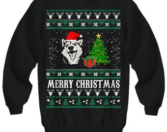 Merry Christmas Husky, Husky Christmas Sweater, Ugly Husky Christmas Sweater, Husky Christmas, Siberian Husky Gift