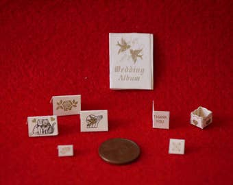 Dollhouse Miniature 1/12 Scale - Wedding Notes Set