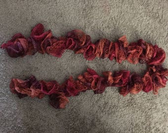 Orange, red and maroon scarf