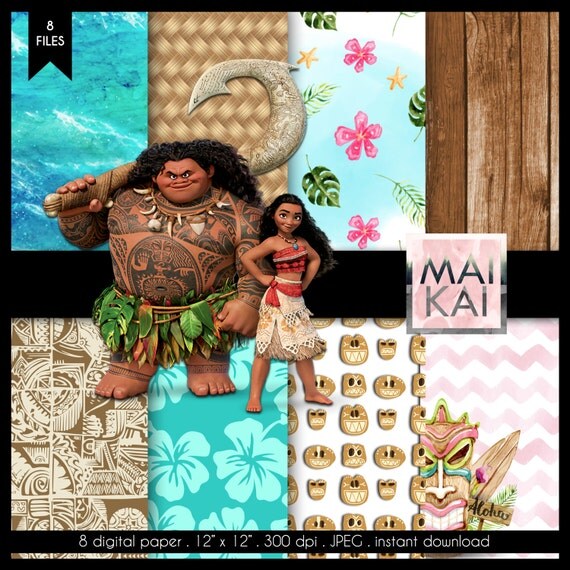 Moana digital paper Moana Digital Scrapbook moana paper