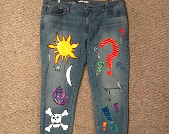 Hand painted pants | Etsy