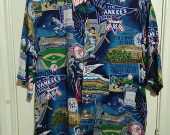New York Yankees vintage Hawaiian shirt sz medium