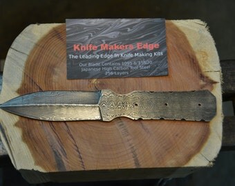 Damascus Knife-Hand Made 256 Layers- Ladder pattern- 8 1/2 inches long. High Quality 1095 & 15N20 Japanese High Carbon Tool Steel. #17