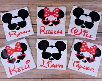 Disney matching shirts,FAMILY PACKAGE,Disney Family shirts,Disney vacation shirts,disney cruise,mickey sunglasses,minnie sunglasses