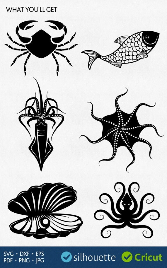 Download Octopus 2 Sea Creatures Ocean Animals Svg Cut Files Png Clipart Vector Logo Design Cricut Eps Dxf Clip Art Art Collectibles Timeglobaltech Com