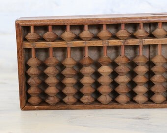 Antique soroban, solid wood abacus, counting frame, vintage Japanese, Antique home living decor, Japanese abacus, Japanese soroban,