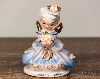 Vintage Monday's Child Angel is Fair of Face by Lefton Japan - Vintage Monday's Child Angel Figurine - 1950's - Vintage 1950's Ceramic