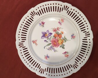Schwarzenhammer Bavaria Plate - Reticulated - Floral Pattern