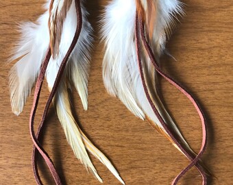 Leather & Feather earrings