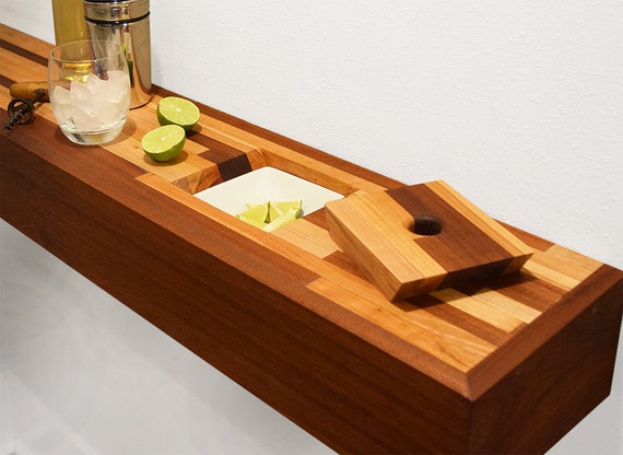 floating butcher block counter