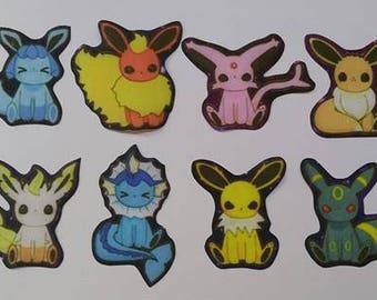 Set of iron on fabric Pokemon patches/motifs/embellishments