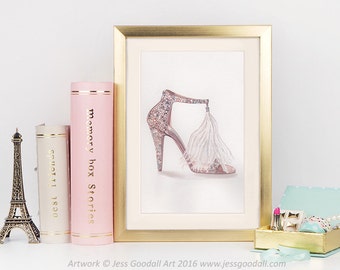 Jimmy Choo Watercolour Fashion Illustration Print