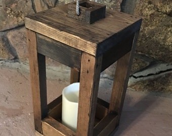 Rustic Lantern, Wood Candle Holder, Wood Lantern, Rustic Home Decor, Housewarming Gift, Wedding Gift