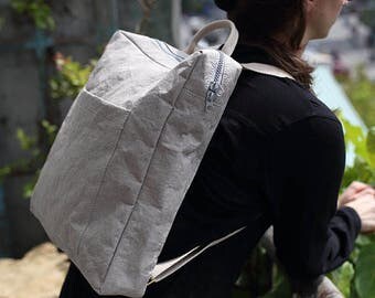 Washable paper Student Backpack, gym bag, backpack, vegan leather, eco-friendly, paper, leather backpack, sustainable, Sale 30%!