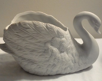 Used F.T.D.A Vintage Ceramic Swan Planter